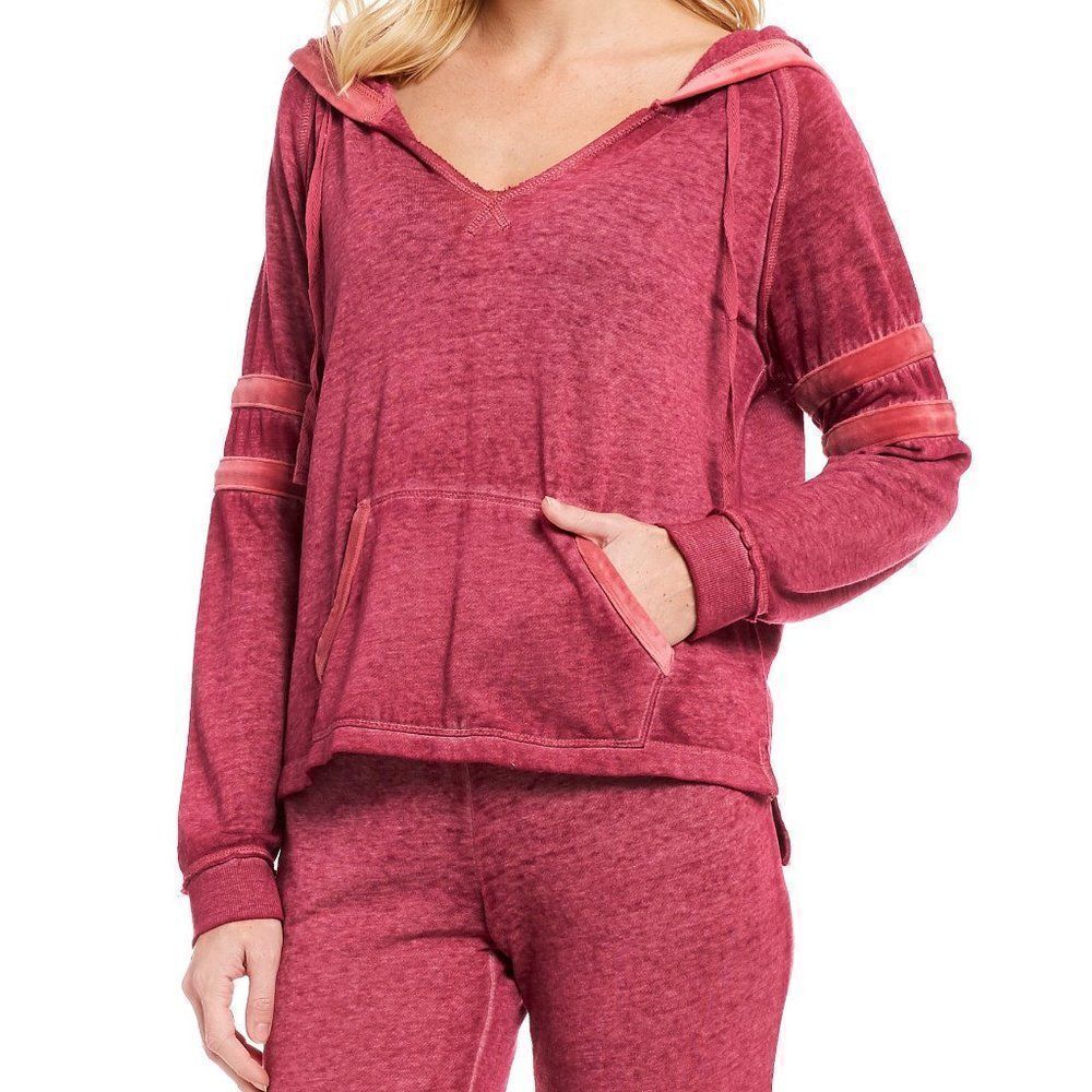 Jasmine & Ginger Wine Velvet/Fleece Loungewear Set